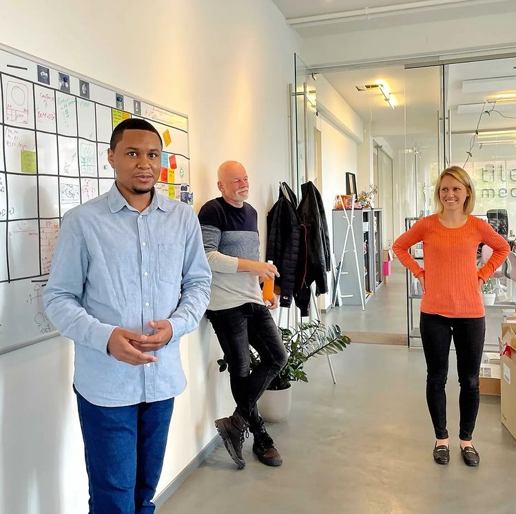 Gabriël's first stand-up meetings at Tiledmedia Insta pic of me