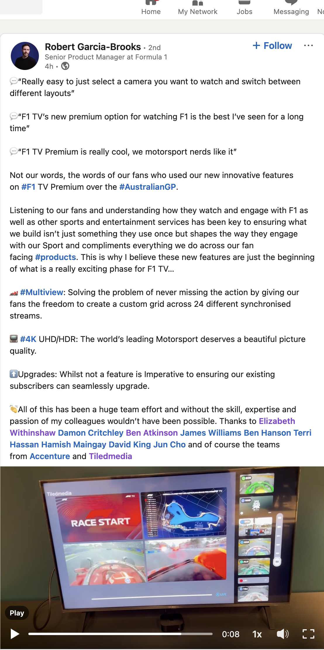 Linkedin Post Rob Garcia-Brooks