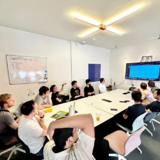 Our engineers sitting down together to discuss technical details for the ongoing projects💻