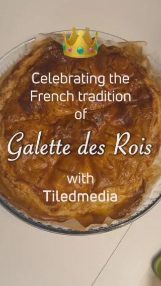 👑 Who found the fève (and did anybody lose their teeth)? 
Our Tiledmedia family celebrated Galette des Rois the French way - delicious, fun, and full of surprises! 
🥧Vive les rois! 🇫🇷

#reelsforyou #reelsinsta #reelsinstagram #tiledmedia #trendingreels #viral #reels #galettedesrois #viveleroi #fève
